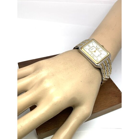 Fossil Women's Watch ES5305 Raquel Quartz Tank Two Tone Stainless Steel 26mm - Picture 4 of 13